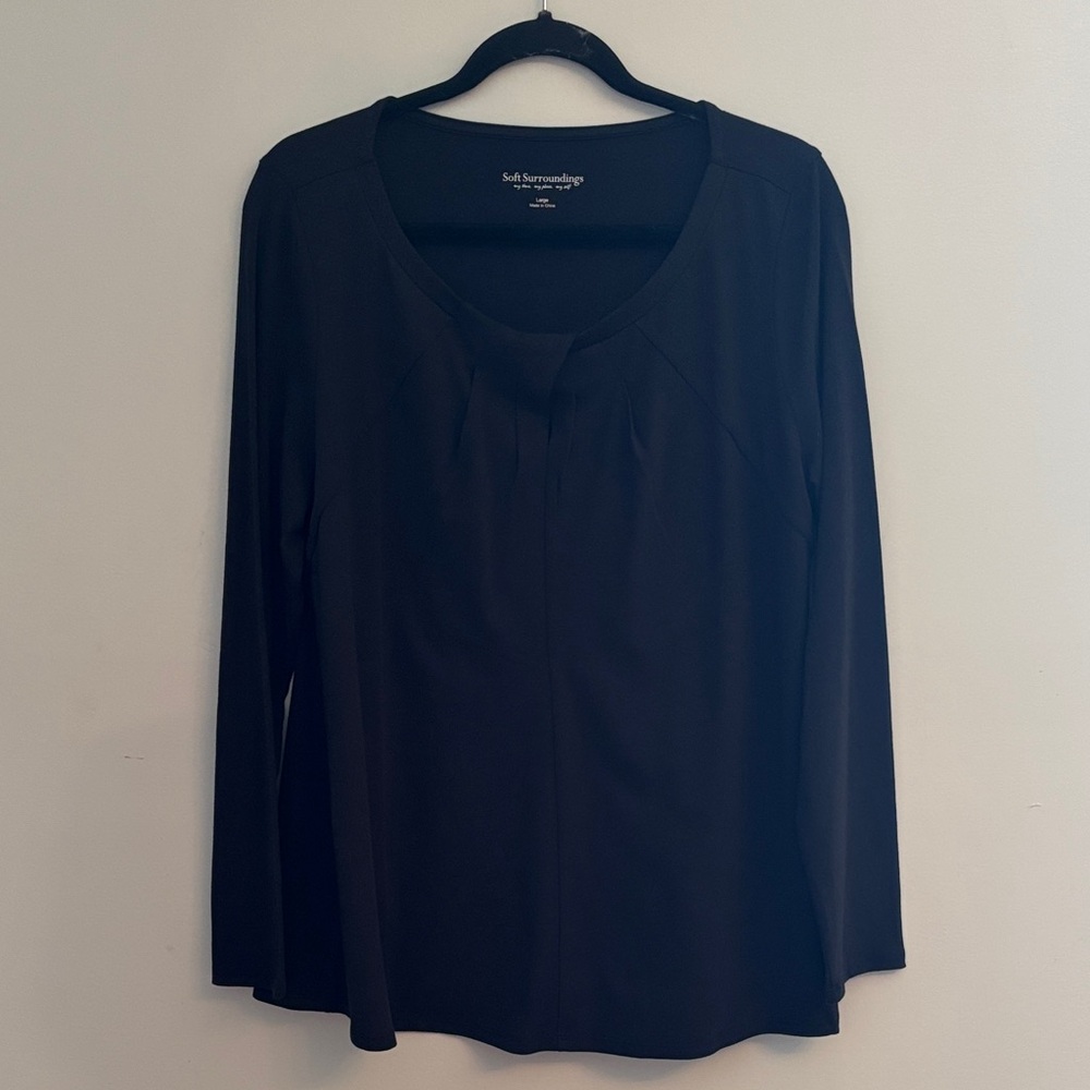 NWT Soft Surroundings charcoal gray long sleeve shirt